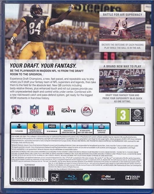 Madden NFL 16 - PS4 (B Grade) (Genbrug)